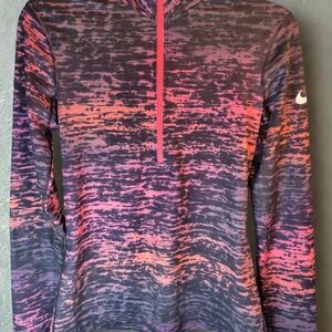 Nike Women's Vibrant Pink and Black Dri-Fit Jacket